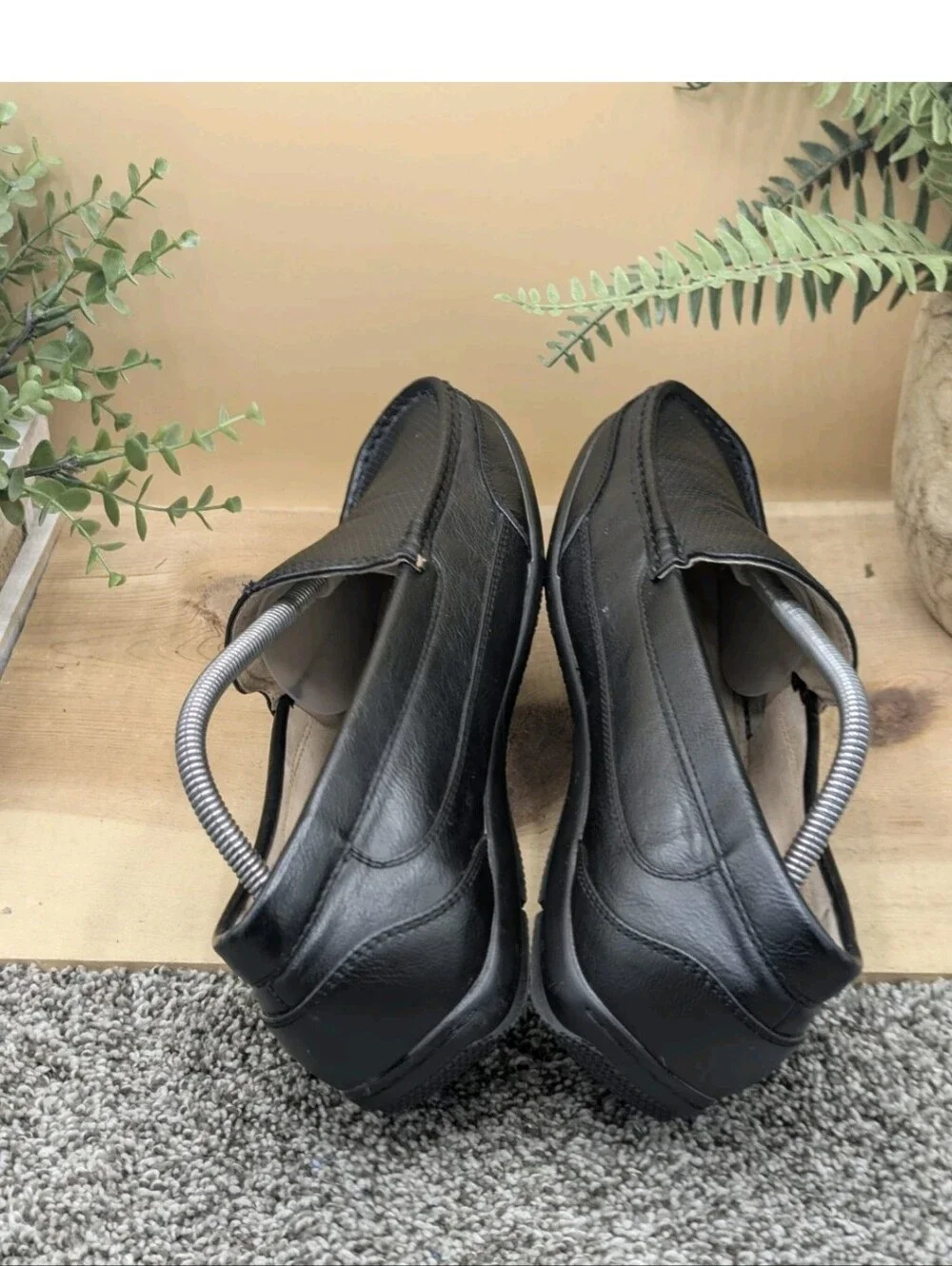J Ferrar Barton Black Faux Leather Mens Size 10.5M Driving Casual Shoes Loafers